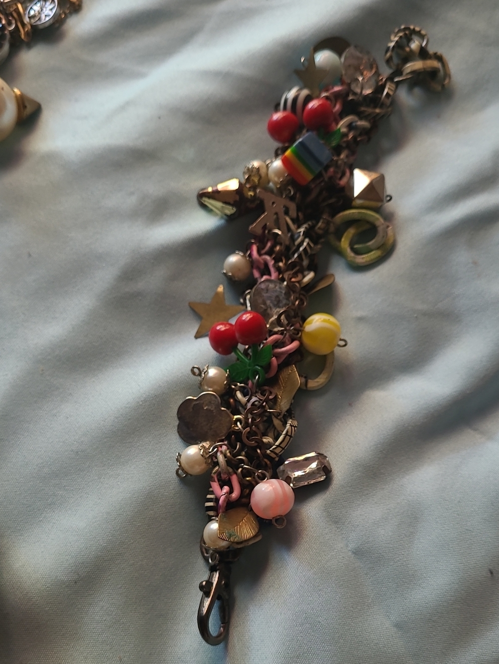 Multi-Color Charm Bracelet for Women - Colorful Bead & Charm Design